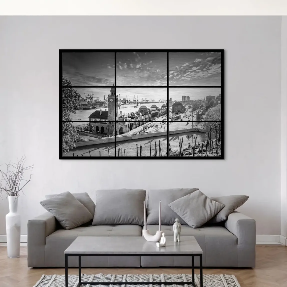 Hamburg Skyline Classic AluDibond Gebürstet