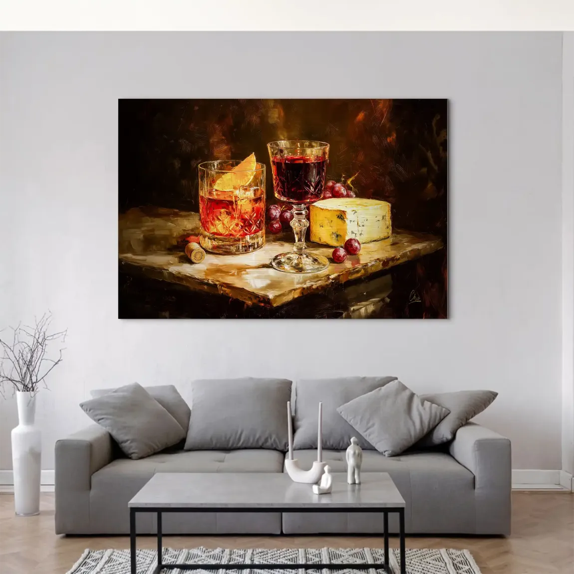 Wein & Käse AluDibond Gebürstet