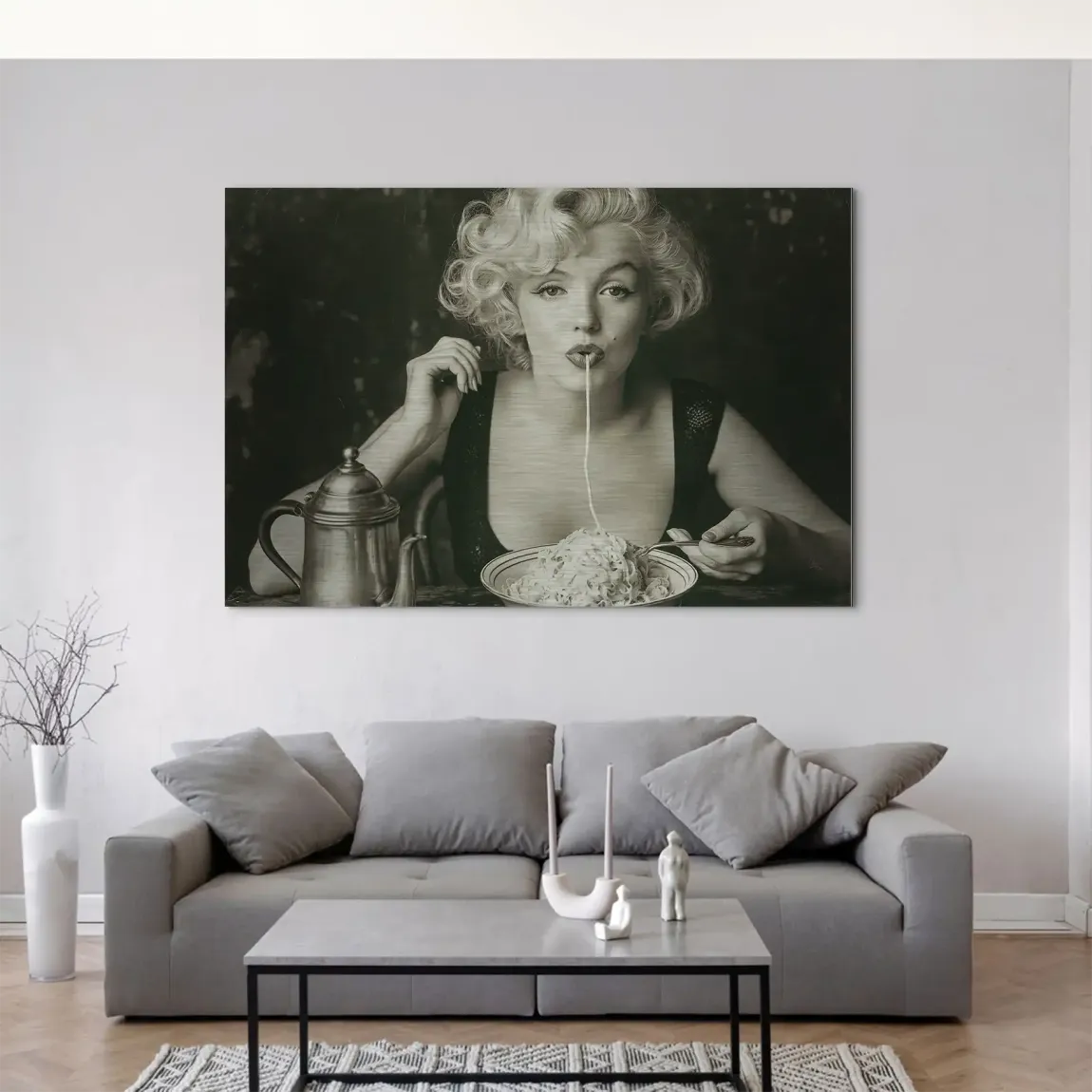 Marilyn Pasta Aluminiumbild gebürstet