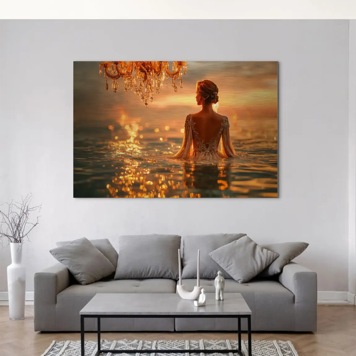 Golden Lights AluDibond Gebürstet