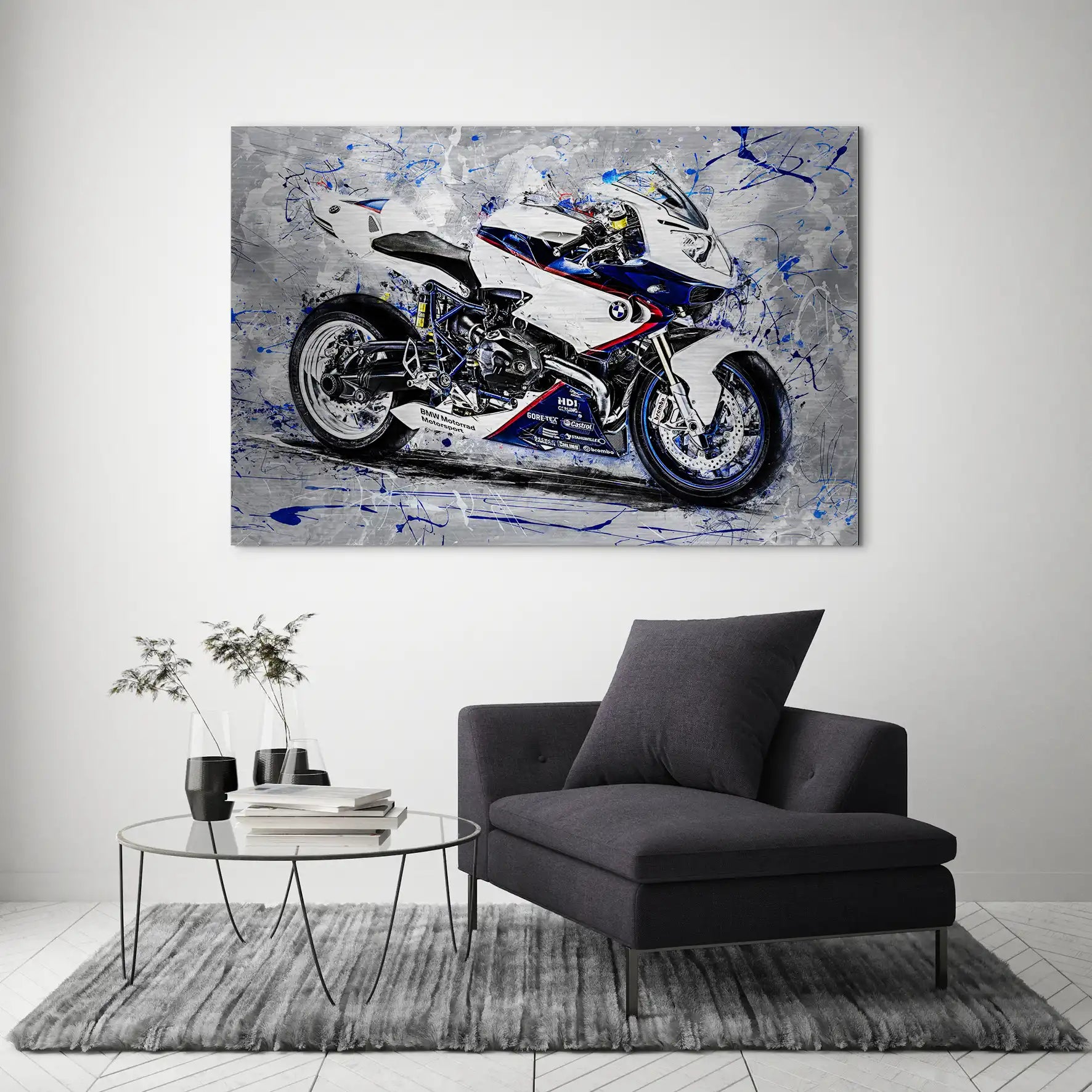 BMW HP2 Sport Abstrakt Alu Gebürstet Bild INGALERIE