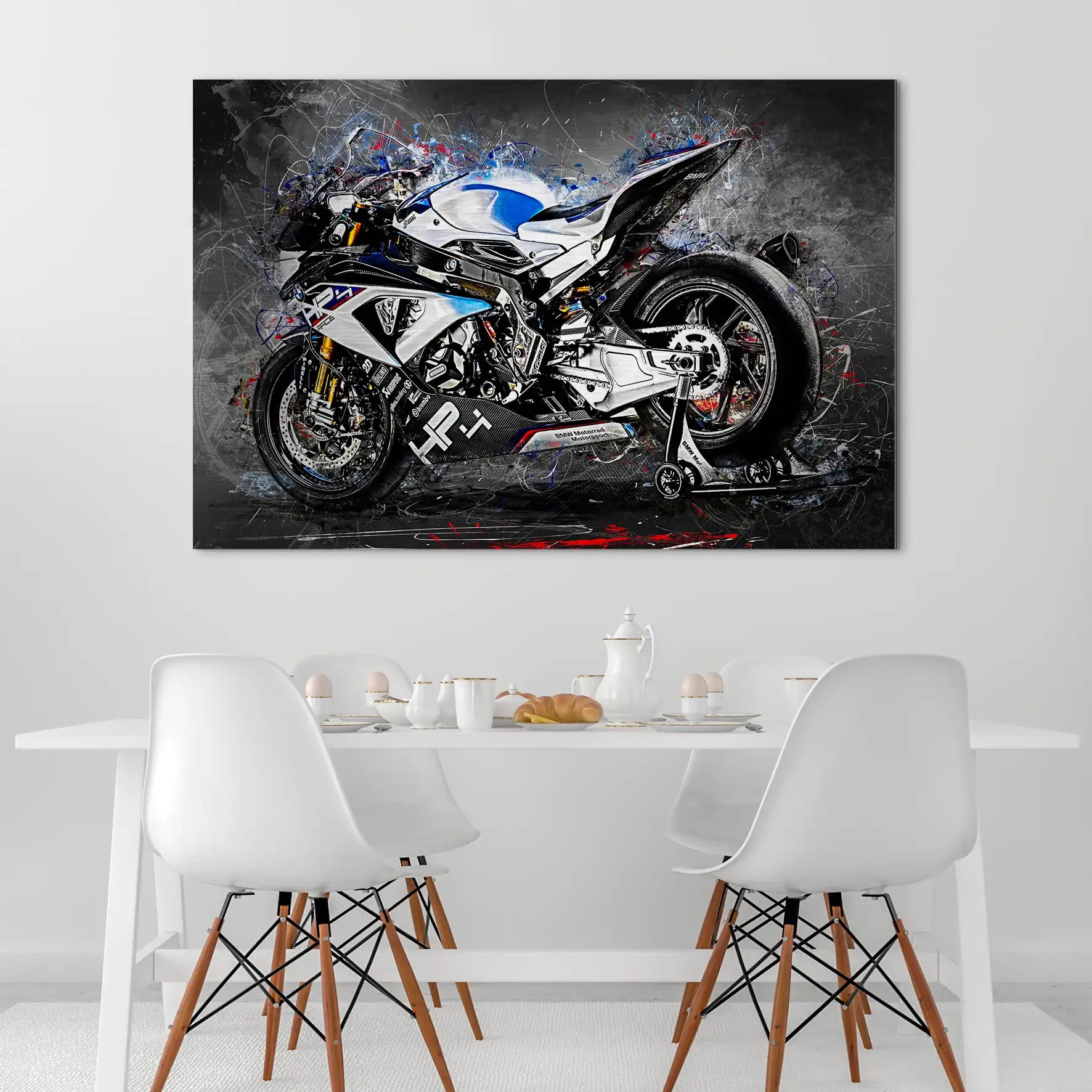 BMW HP4 Race Abstrakt Kunst AluDibond Gebürstet INGALERIE