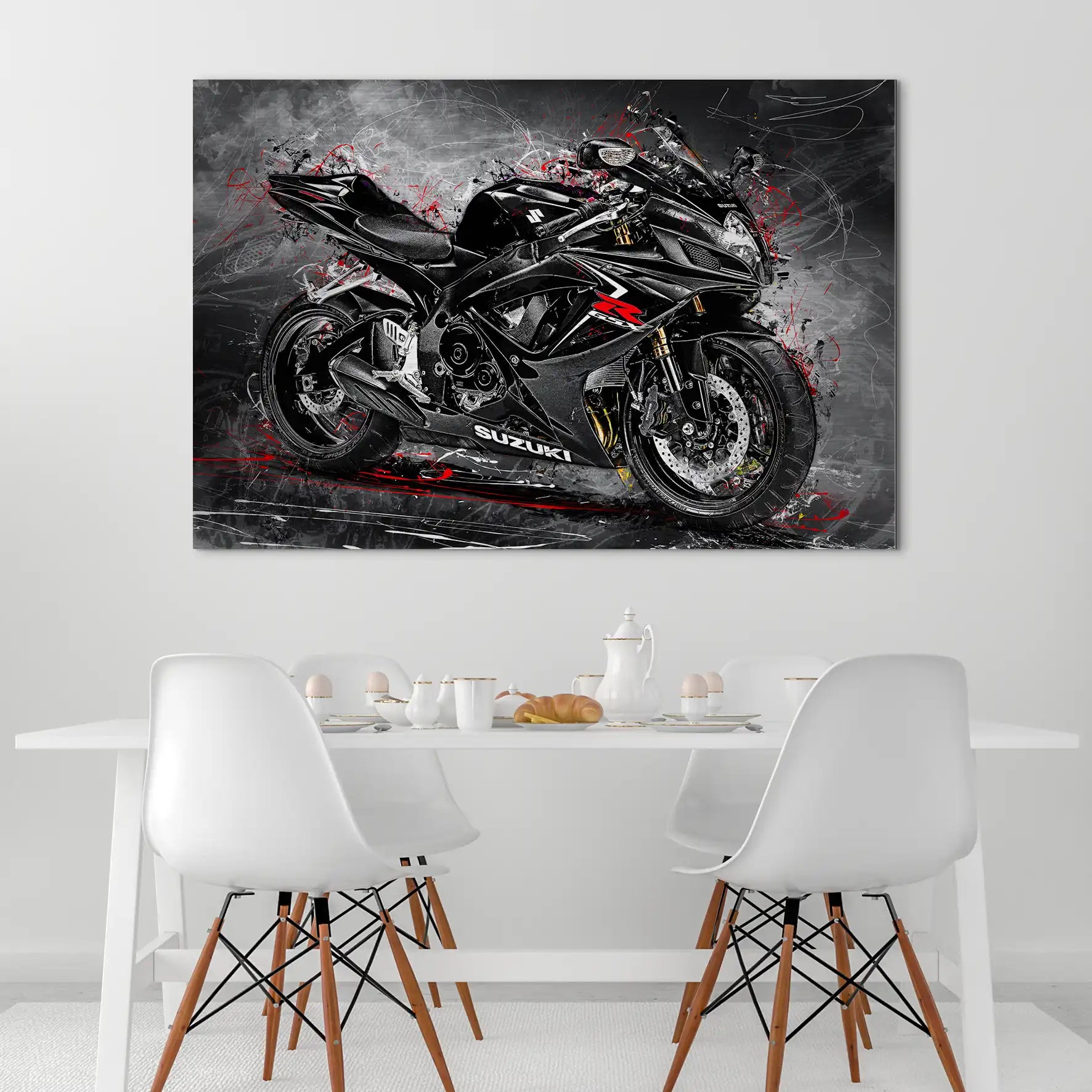 Suzuki GSXR 600 Abstrakt Black AluDibond Gebürstet INGALERIE