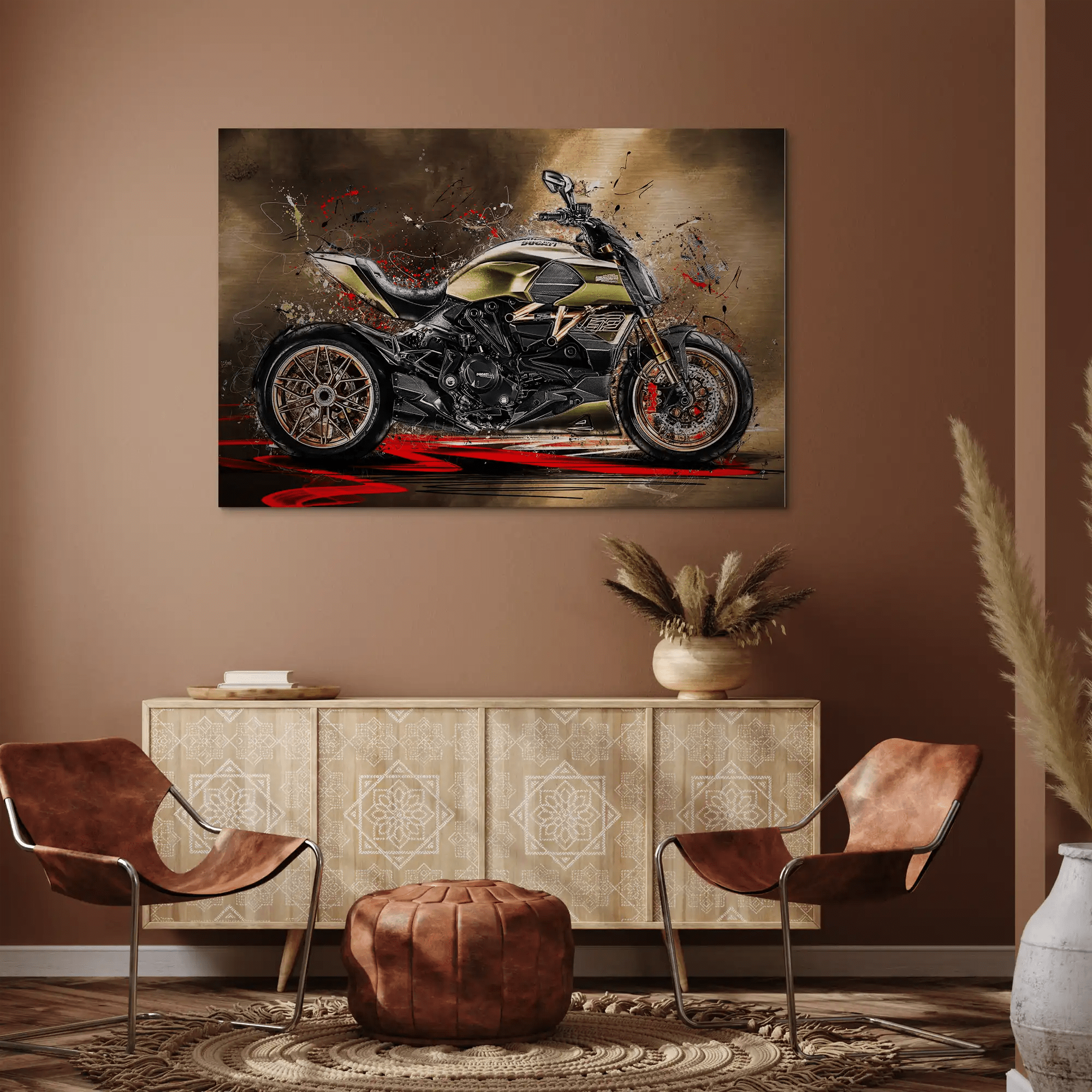 Ducati Diavel Lambo Retro Alu Dibond Gebürstet INGALERIE