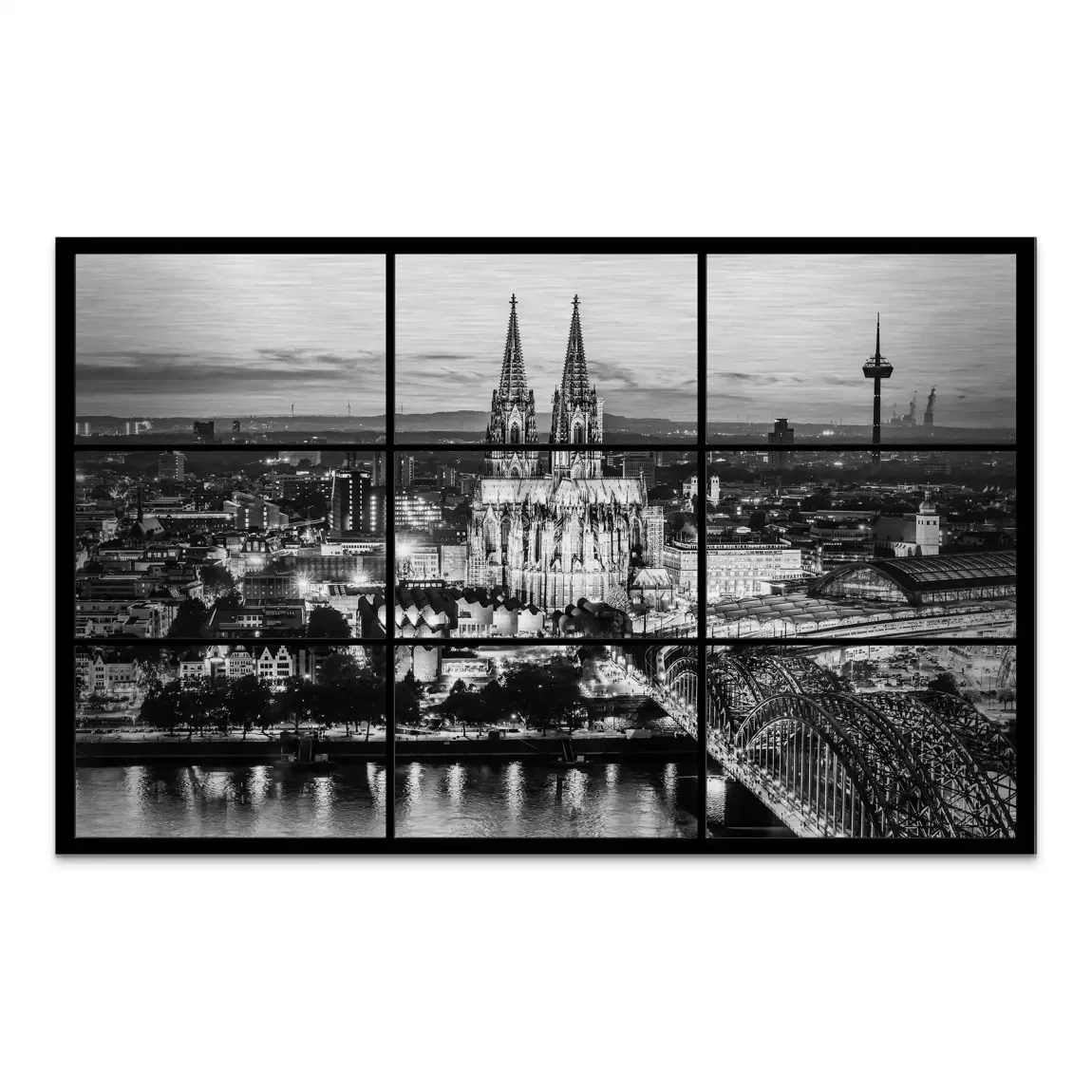 Köln Noir View AluDibond Gebürstet