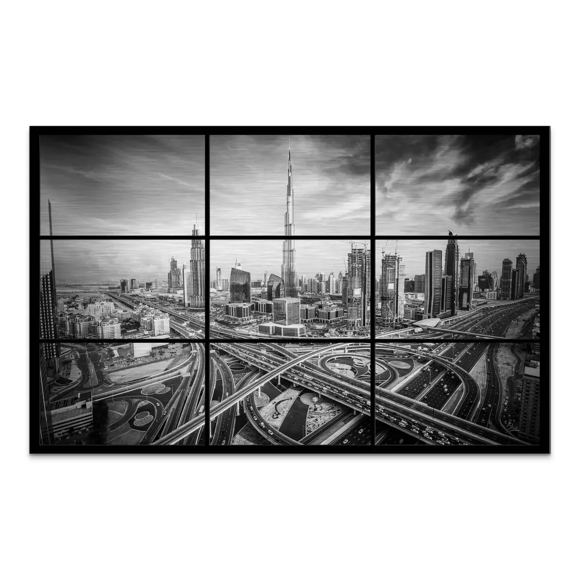 Skyline Noir Dubai AluDibond Gebürstet