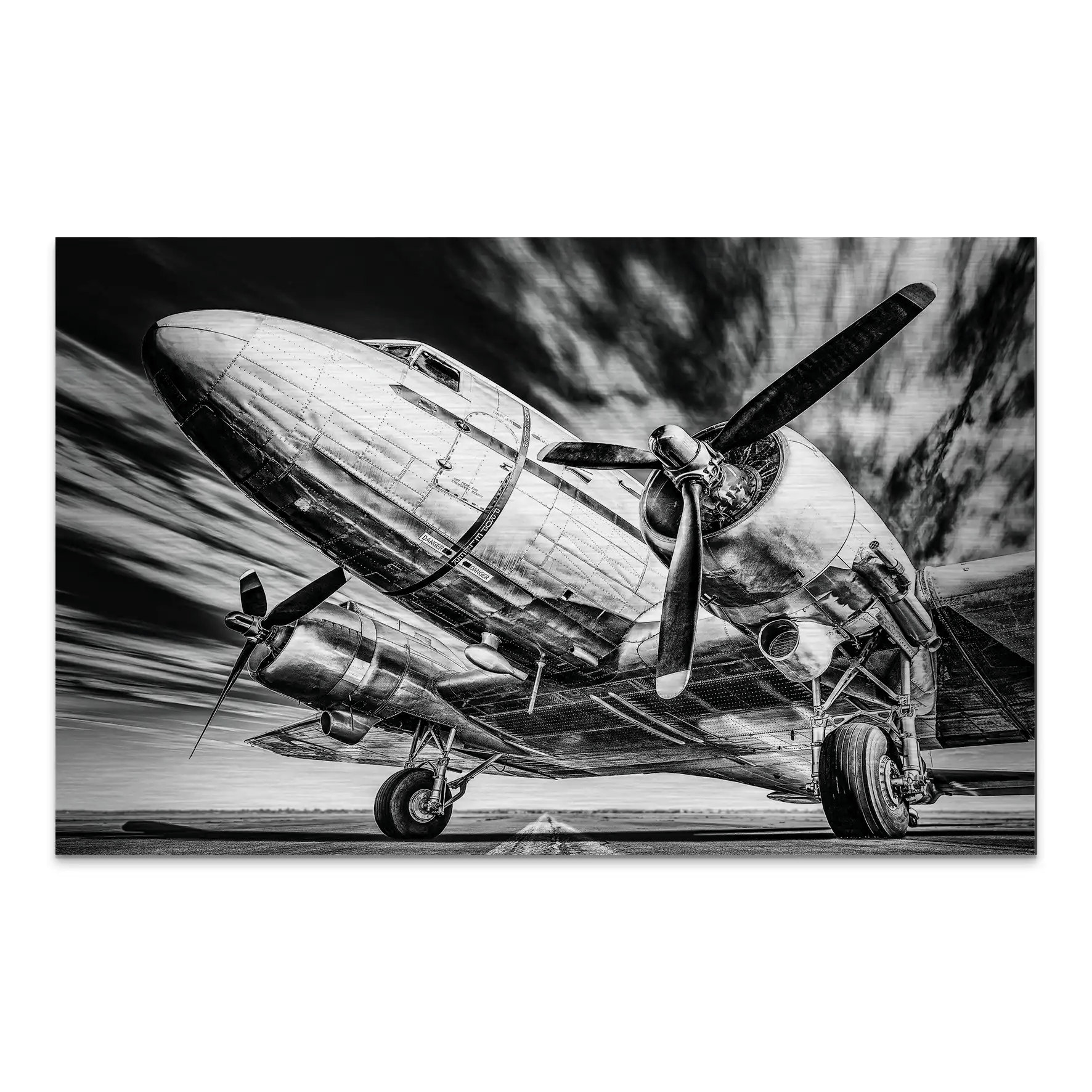 DC3 Old School Flugzeug AluDibond Gebürstet INGALERIE