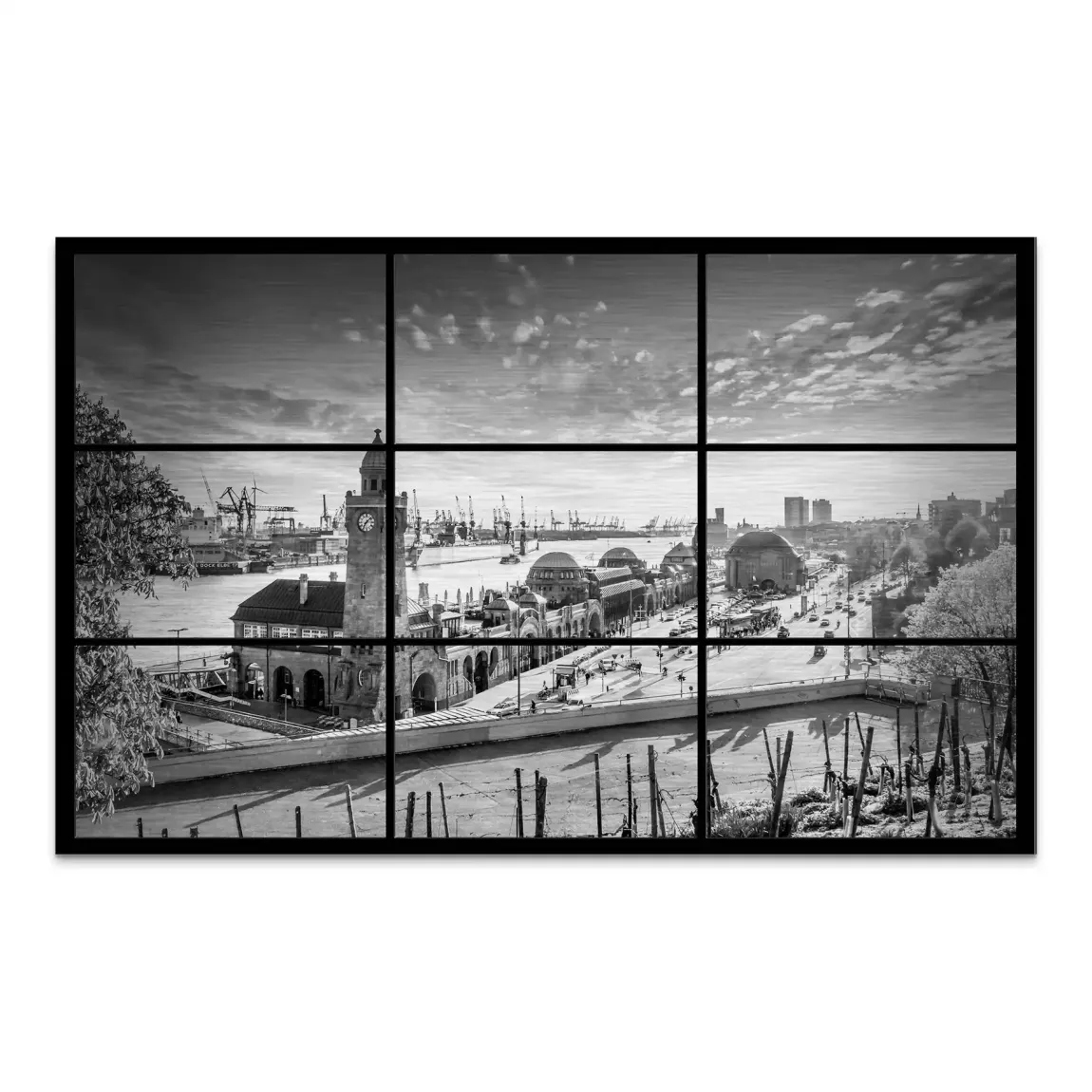 Hamburg Skyline Classic AluDibond Gebürstet