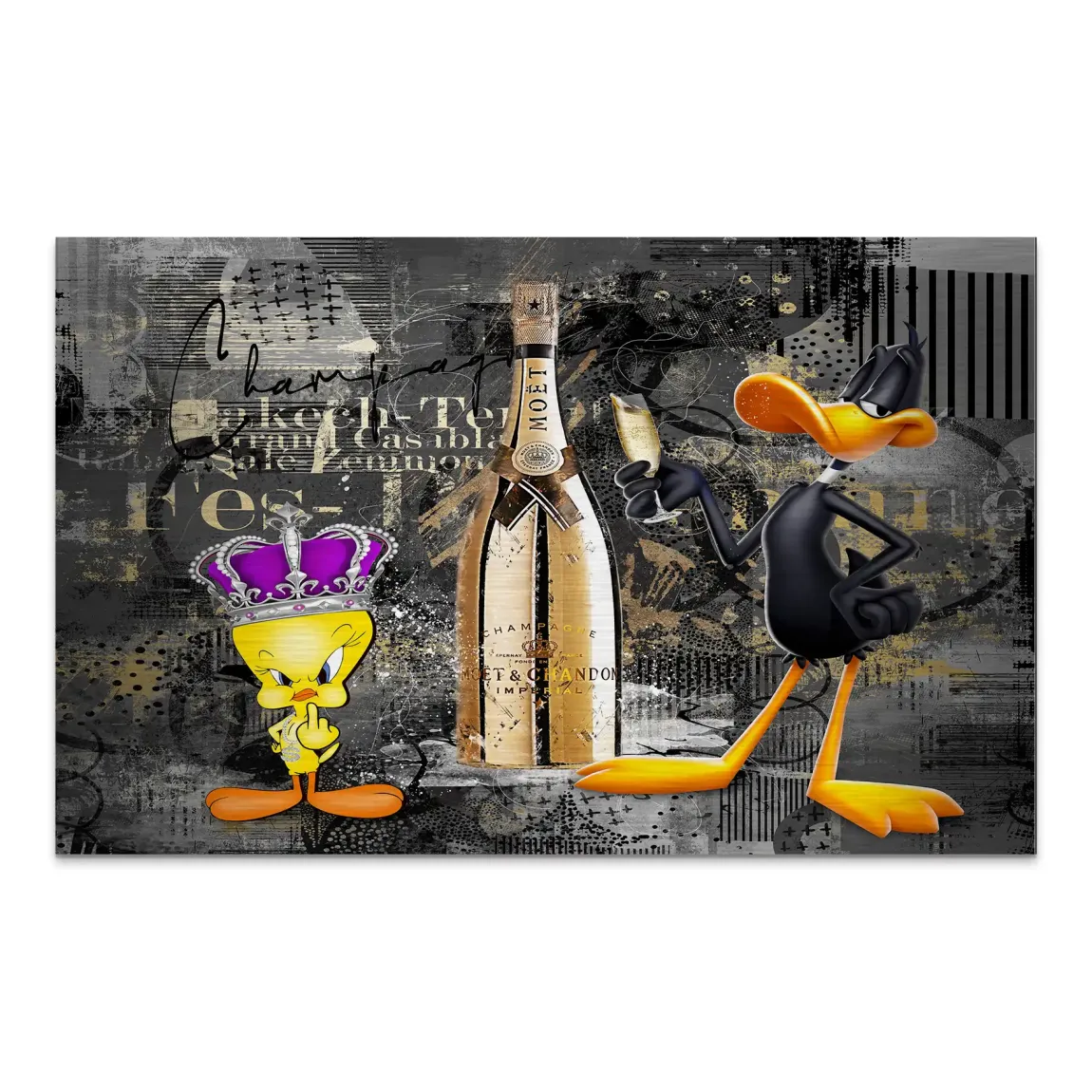 Tweety Duffy Champagner Aluminiumbild gebürstet