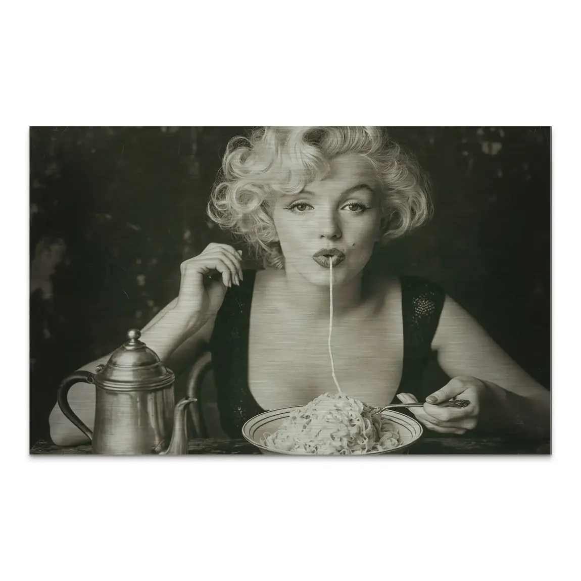 Marilyn Pasta Aluminiumbild gebürstet