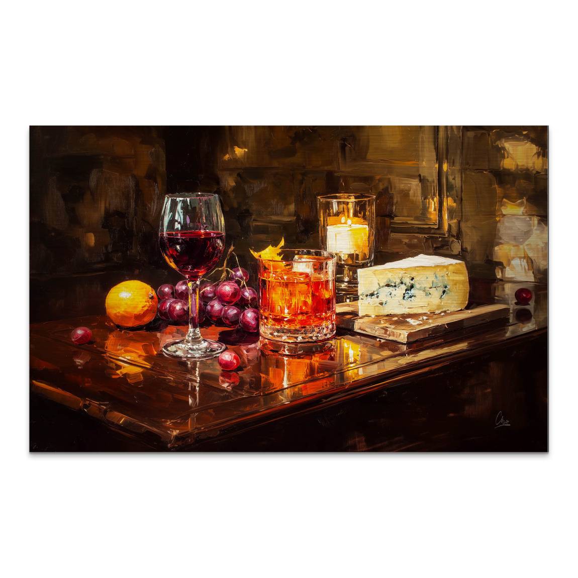 Wein im Licht Alu Dibond Gebürstet Bild