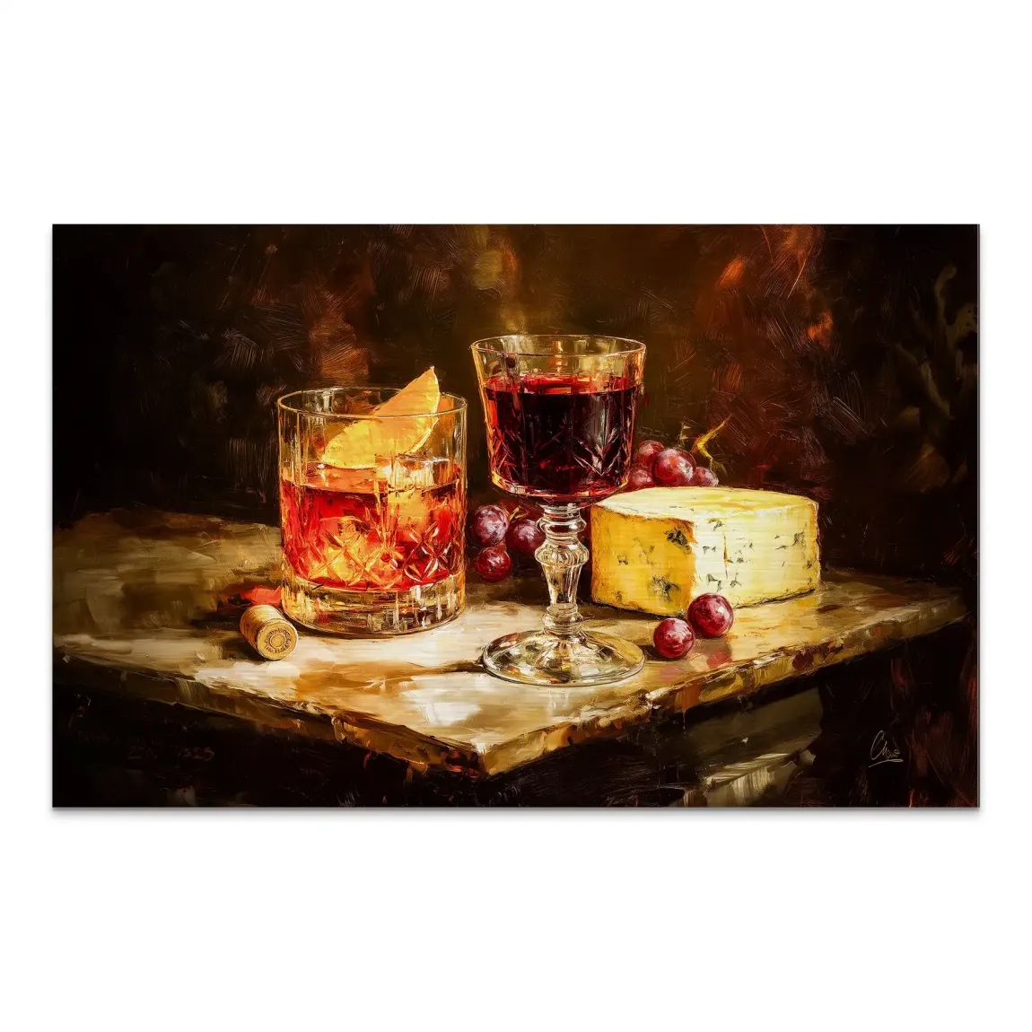 Wein & Käse AluDibond Gebürstet