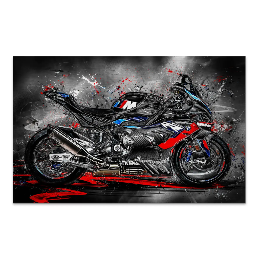 BMW M1000RR Black AluDibond Gebürstet INGALERIE