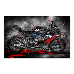 BMW M1000RR Black AluDibond Gebürstet