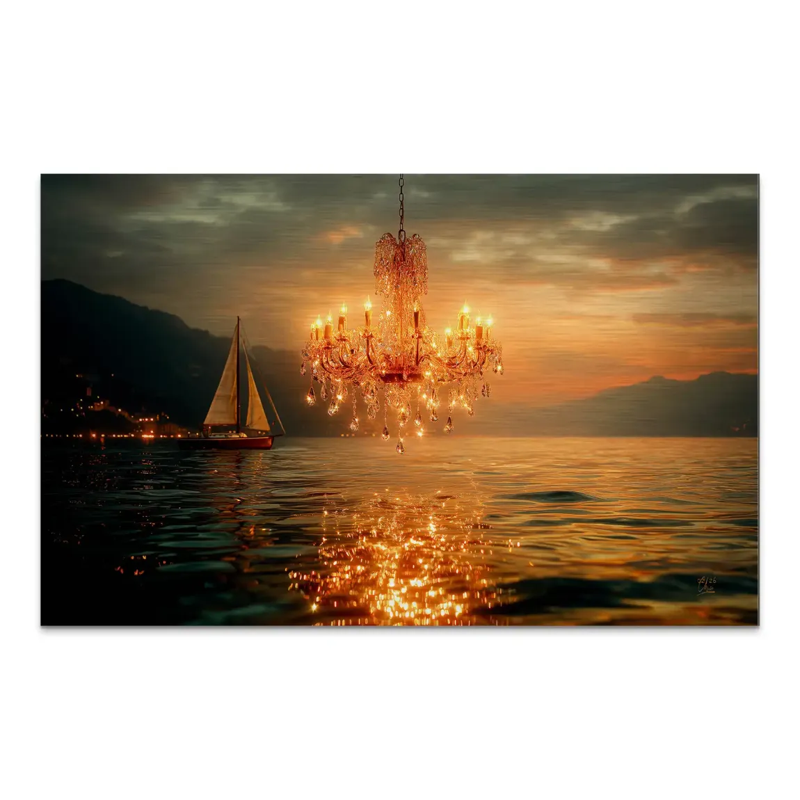 Abendlichter Alu Dibond Gebürstet Bild