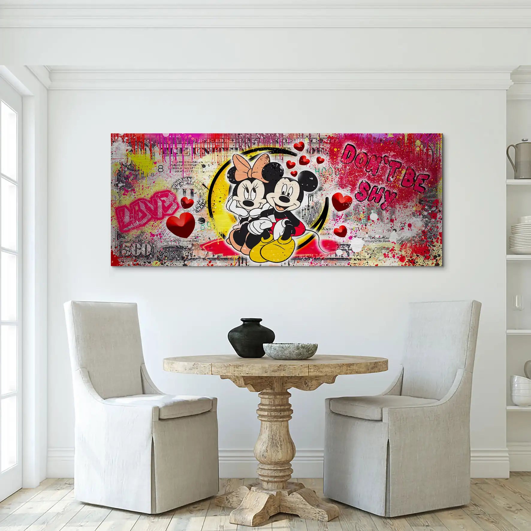 Micky Minnie Love Dollar AluDibond Gebürstet INGALERIE