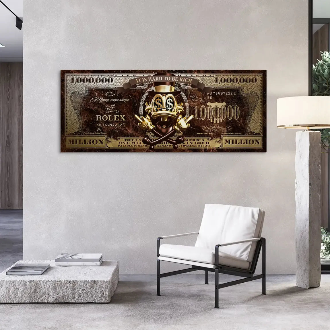 Dagobert Totenkopf Retro Dollar Alu Gebürstet INGALERIE