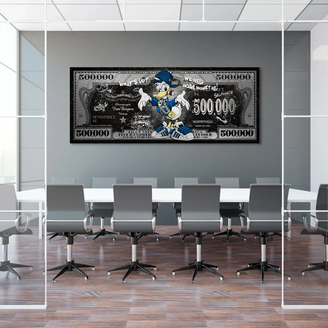 Donald Duck Whats up Dollar AluDibond Gebürstet Bild INGALERIE