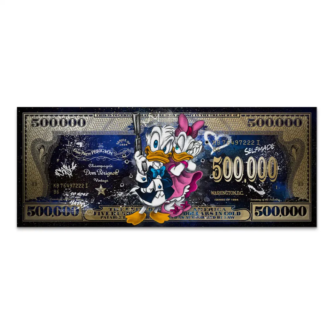 Donald & Daisy Duck Dollar Alu Gebürstet Bild INGALERIE