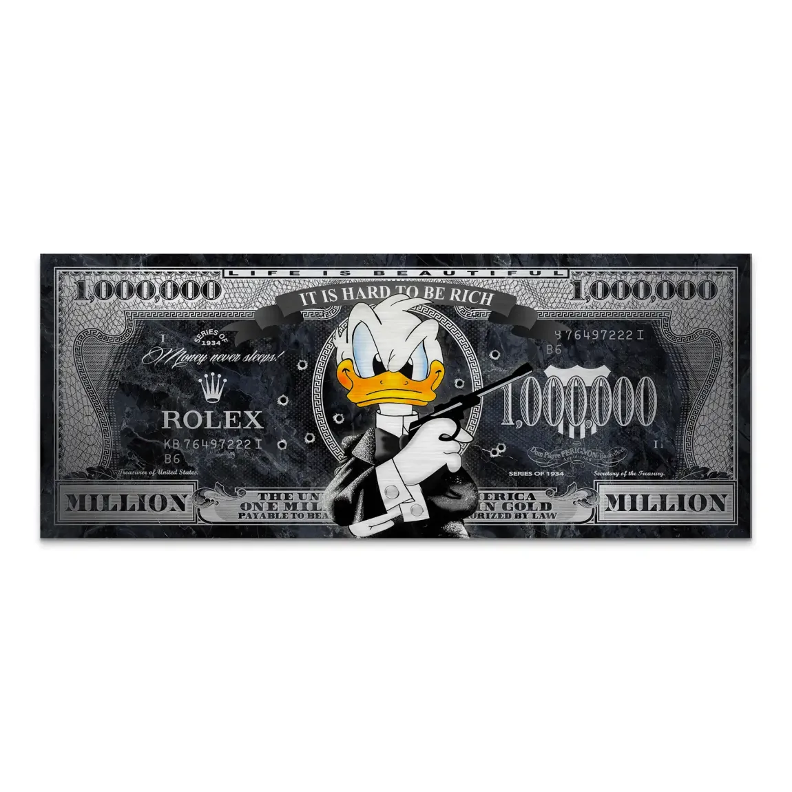 Donald Duck Bond Game Pop Art Alu Gebürstet INGALERIE