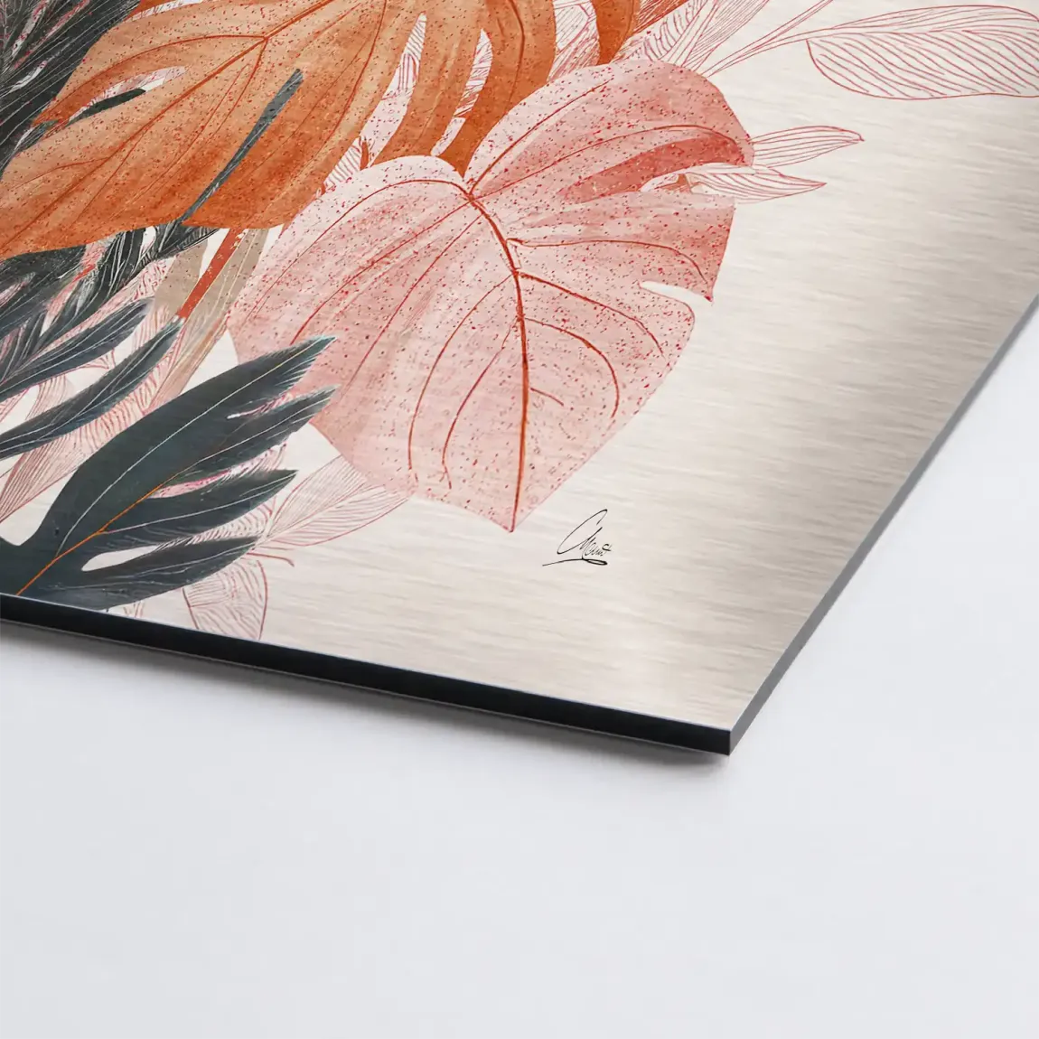 Terracotta Leaves Harmony Alu Gebürstet Bild