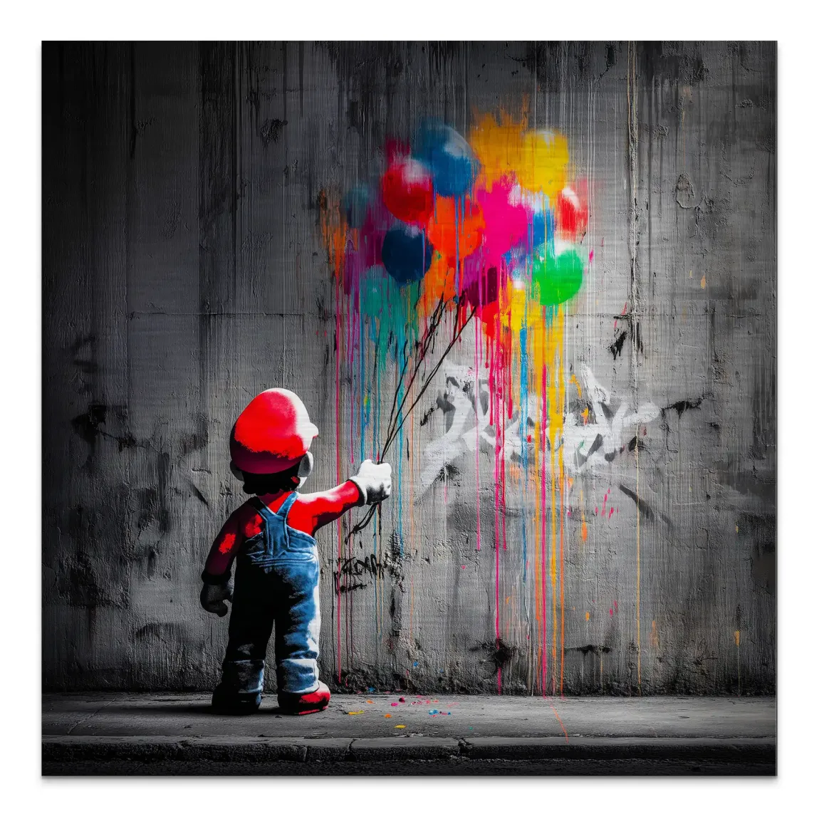 Mario Balloon Dreams Alu Gebürstet Bild