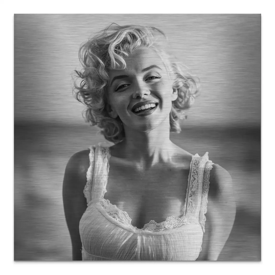 Marilyn Monroe Summer Beach Alu Gebürstet Bild