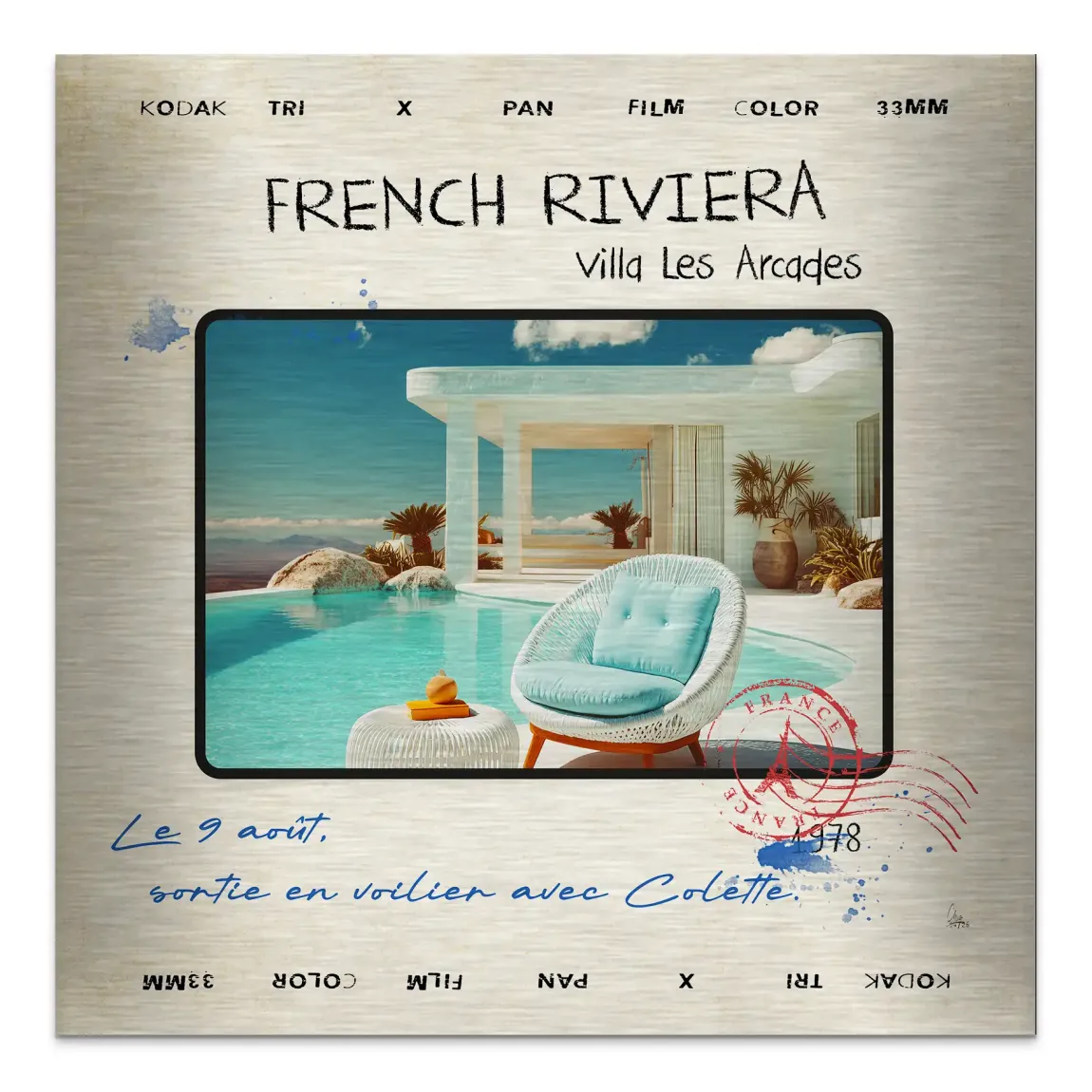 French Riviera Chic Wild Aluminiumbild gebürstet