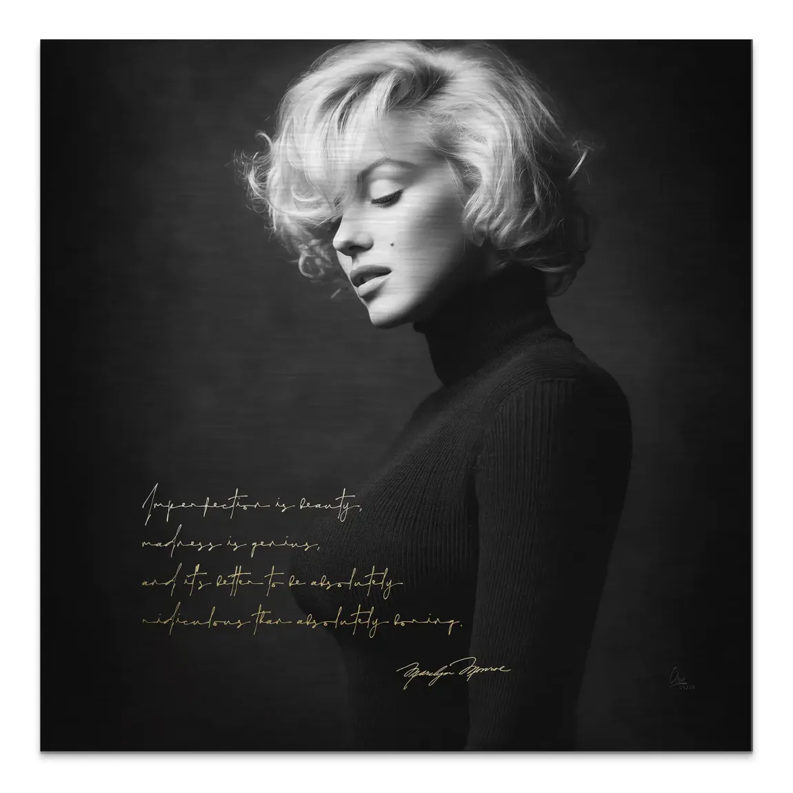 Marilyn Monroe Diva Aluminiumbild gebürstet