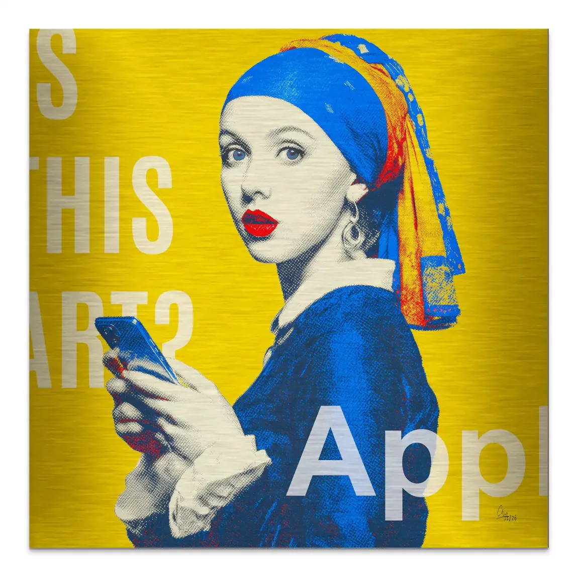 Das Mädchen mit dem Perlenohrring Alu Gebürstet Bild