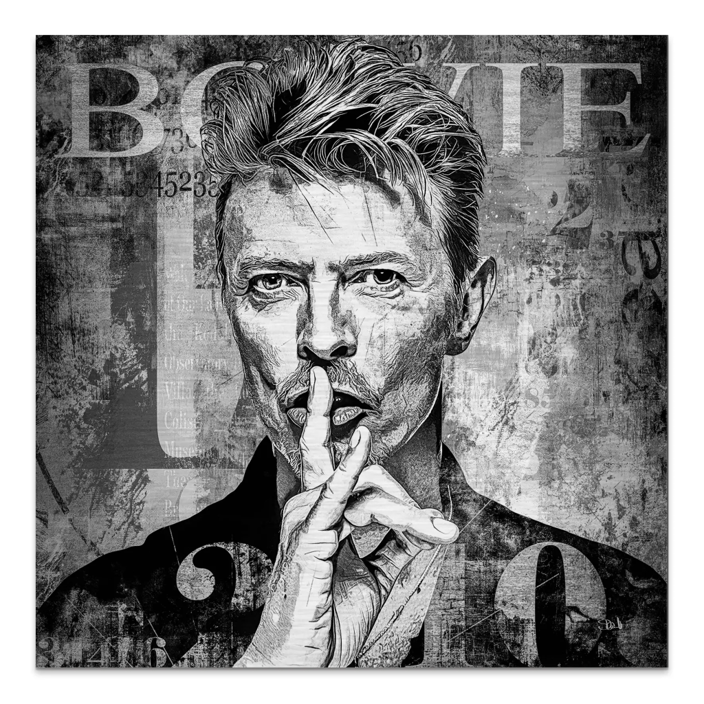 David Bowie Abstrakt Luxury Dark Style Alu Gebürstet INGALERIE