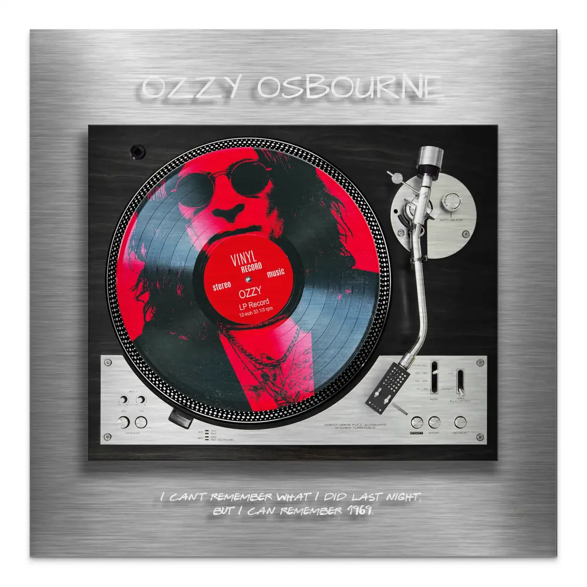 Memory Ozzy Osbourne Alu Gebürstet Bild - INGALERIE | Dein Onlineshop für moderne Wandbilder