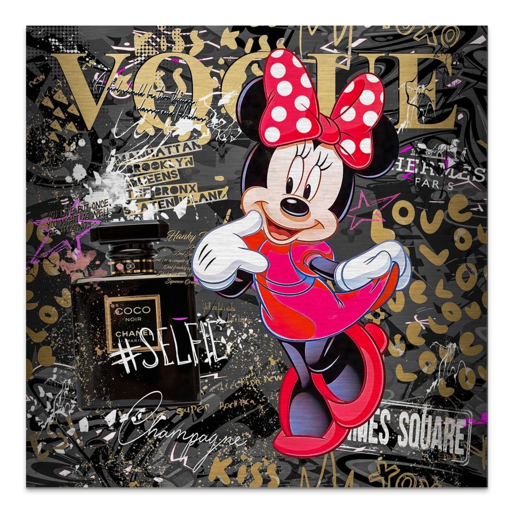 Minnie Vogue Gold Pop Art Alu Gebürstet INGALERIE