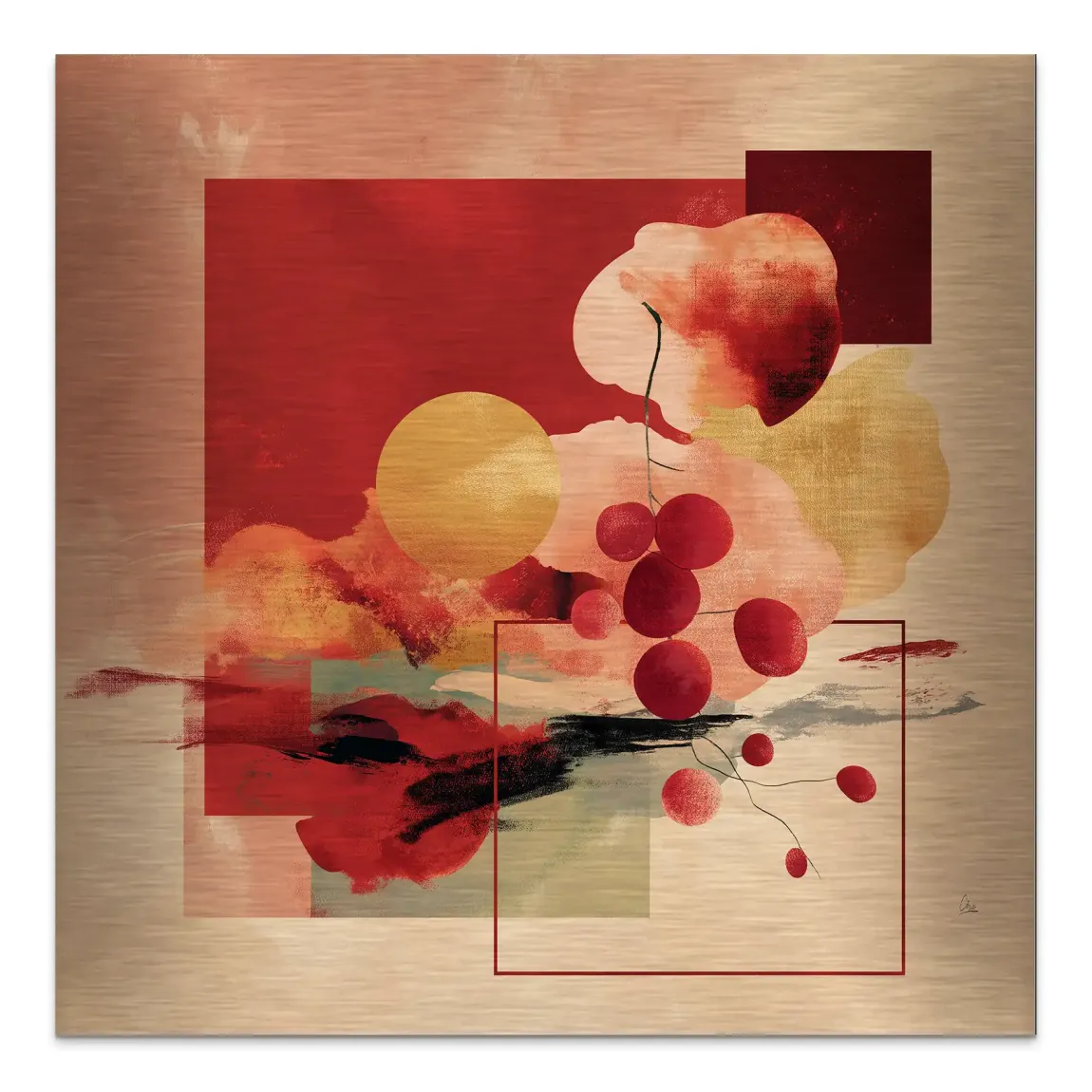 Scarlet Bloom Alu Gebürstet Bild