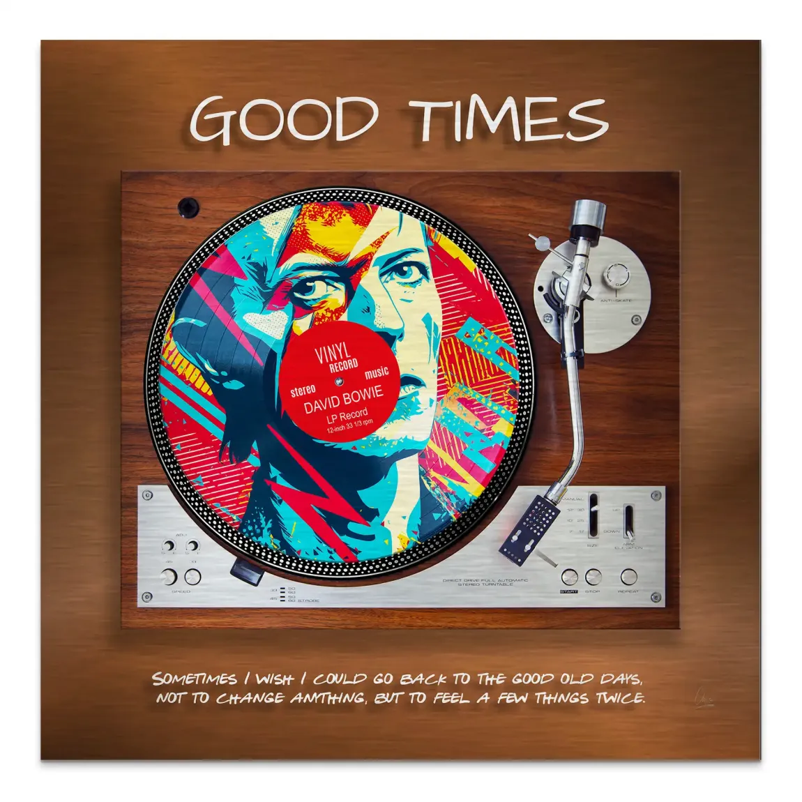 Retro Vibes David Bowie Alu Gebürstet Bild