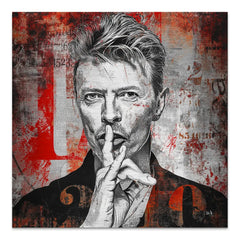 David Bowie Bild abstrakt auf Alu Gebürstet