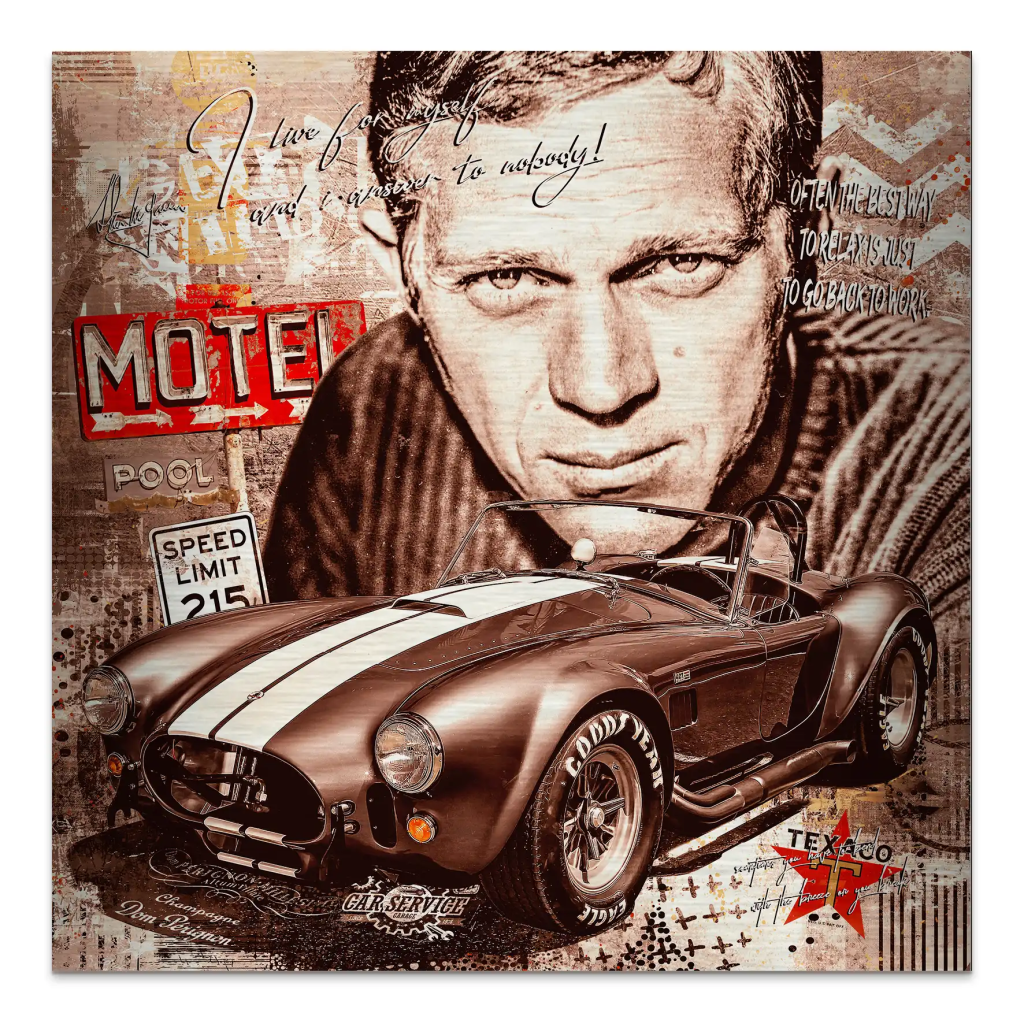 Steve AC Cobra Retro Pop Art Alu Gebürstet INGALERIE