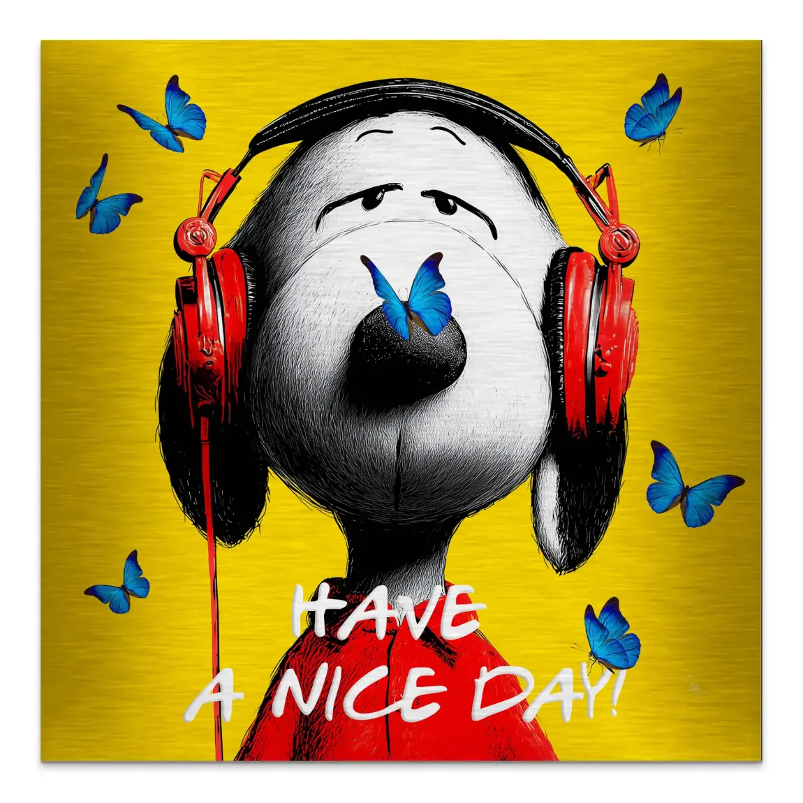 Snoopy Nice Day Aluminiumbild gebürstet