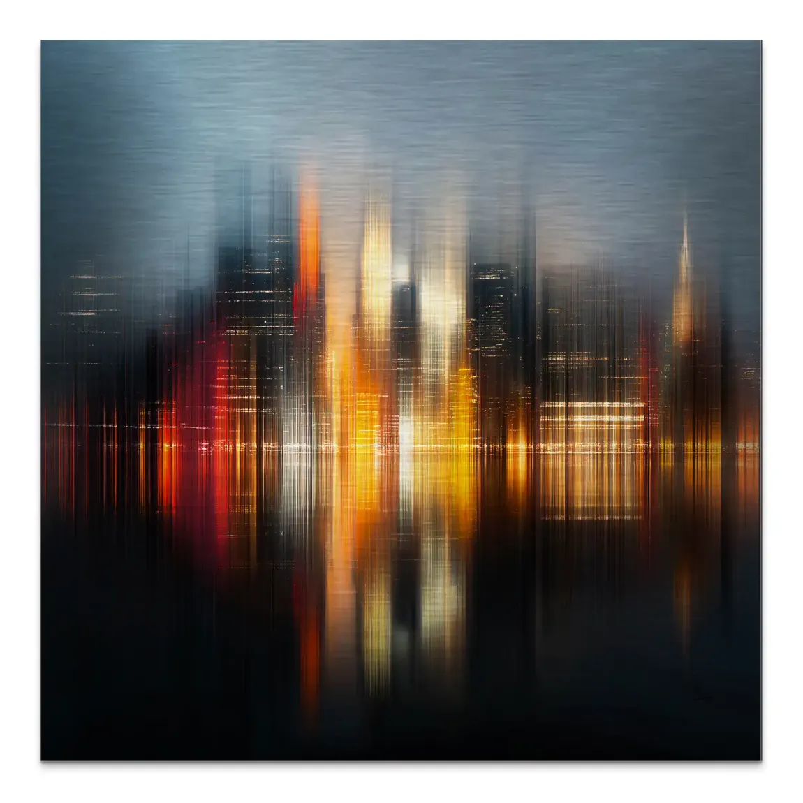 New York abstrakt Lights Alu Gebürstet Bild
