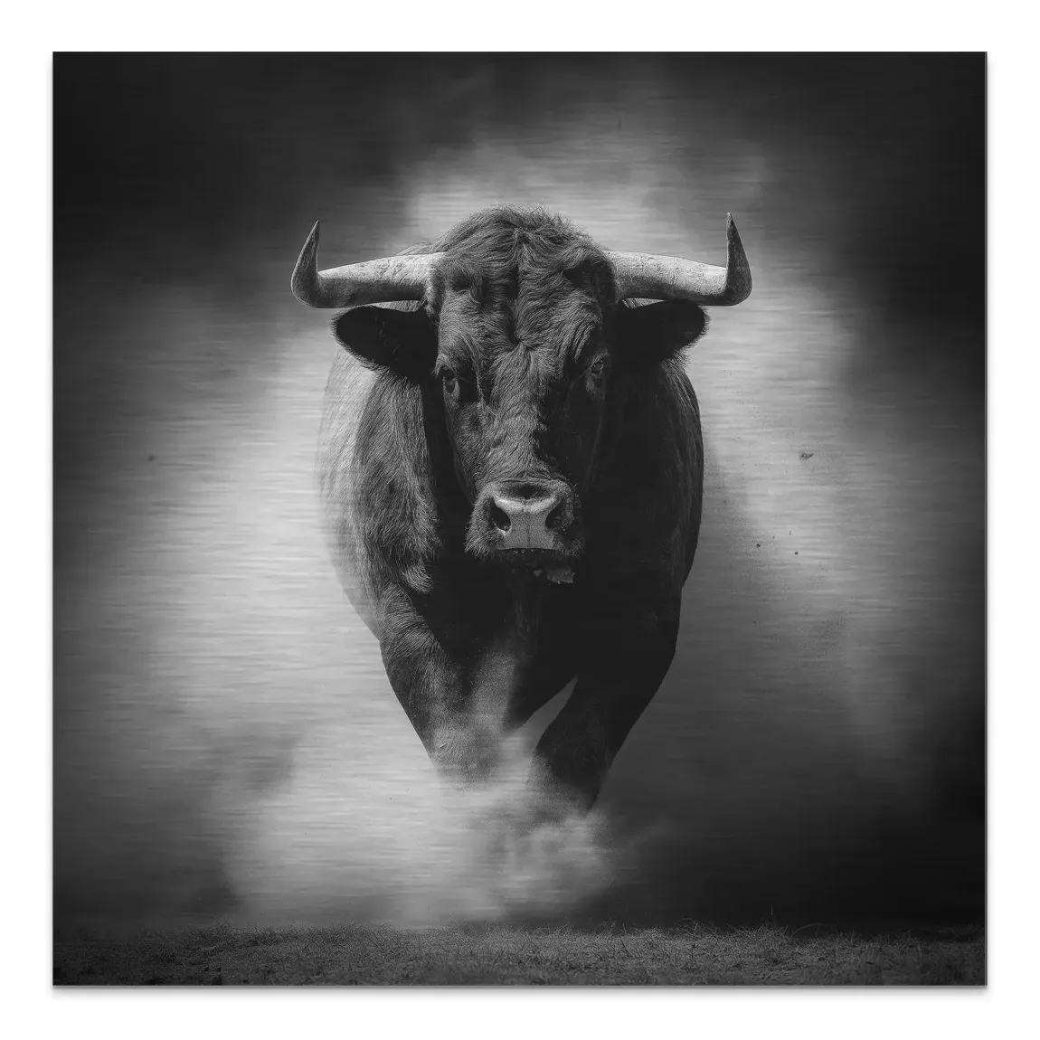 Stier Noir Aluminiumbild gebürstet