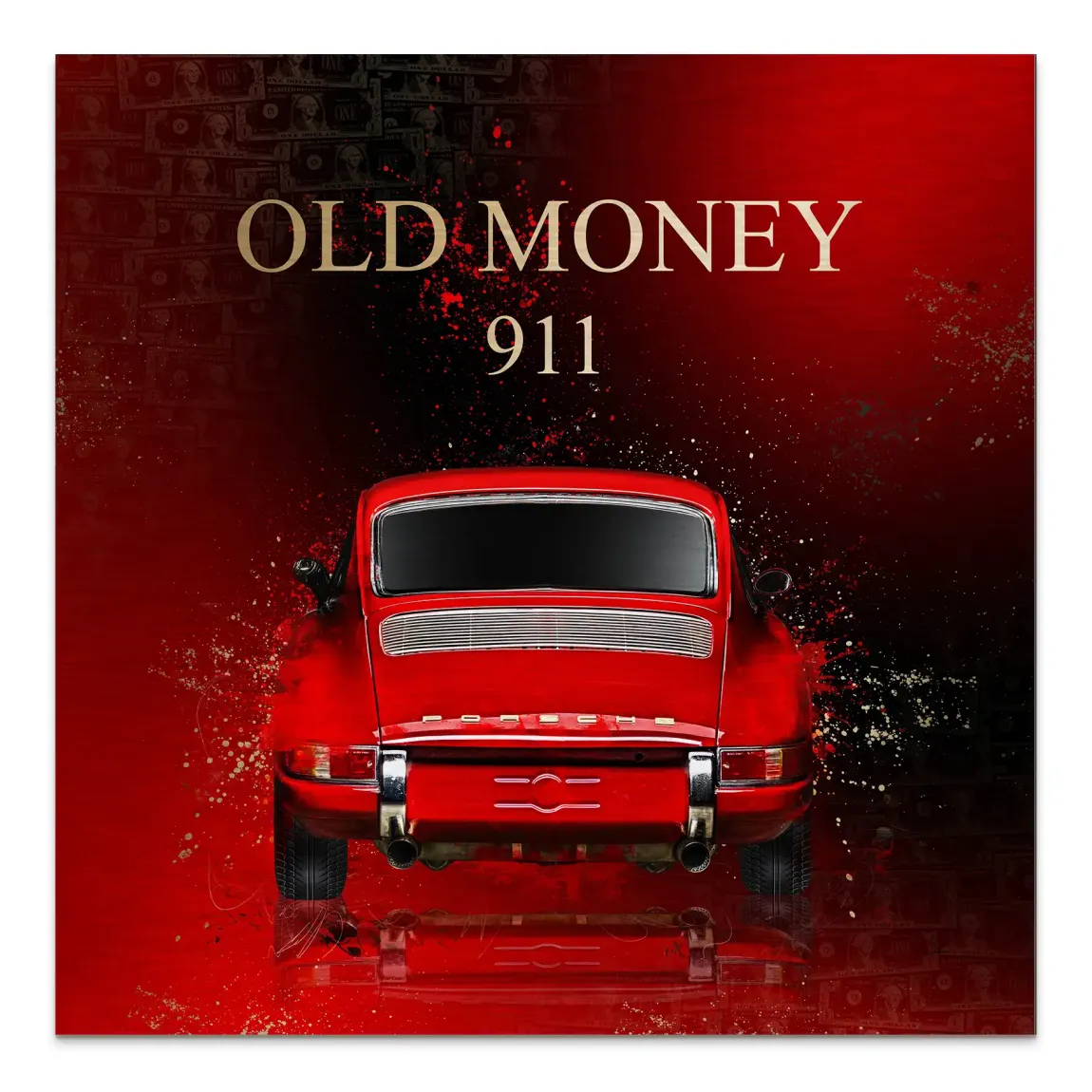Red Elegance Porsche 911 Alu Gebürstet Bild - INGALERIE | Dein Onlineshop für moderne Wandbilder