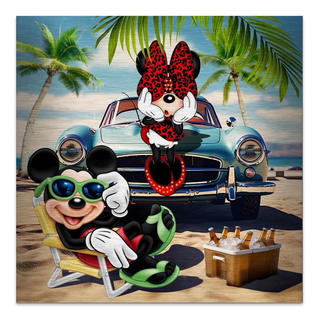 Micky & Minnie Beach Alu Gebürstet INGALERIE