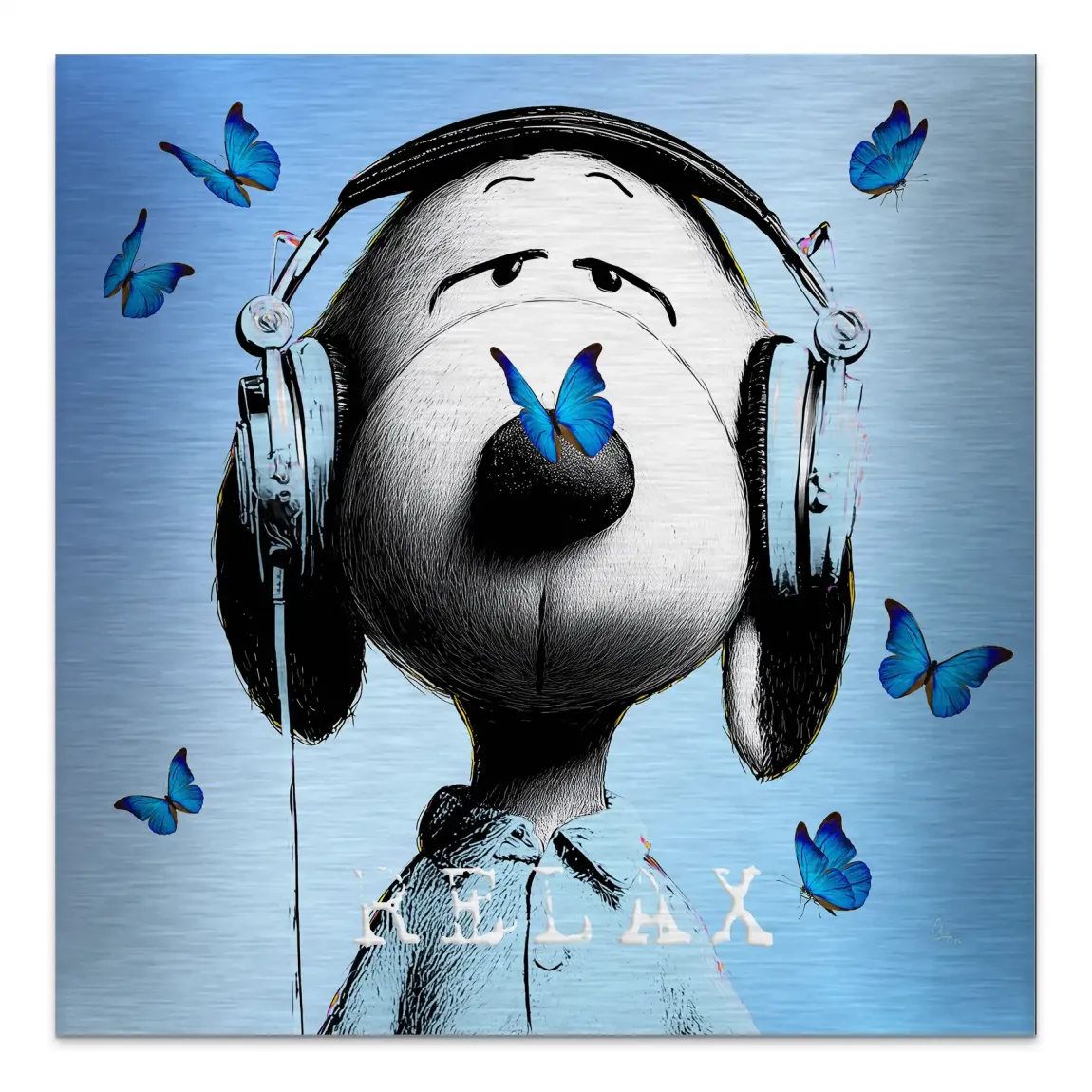 Snoopy Relax Aluminiumbild gebürstet