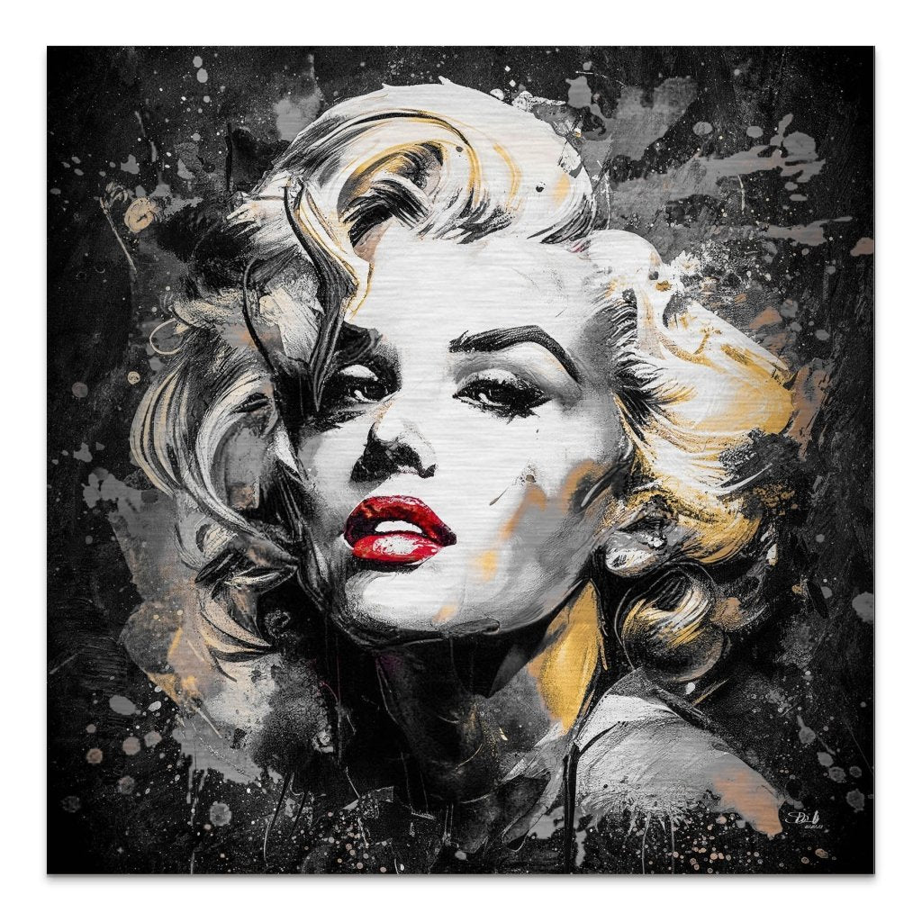 Marilyn Monroe Abstrakt Black Alu Gebürstet Bild INGALERIE