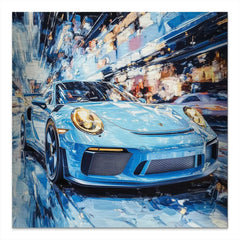 Porsche 911 Abstrakt Blue Alu Gebürstet