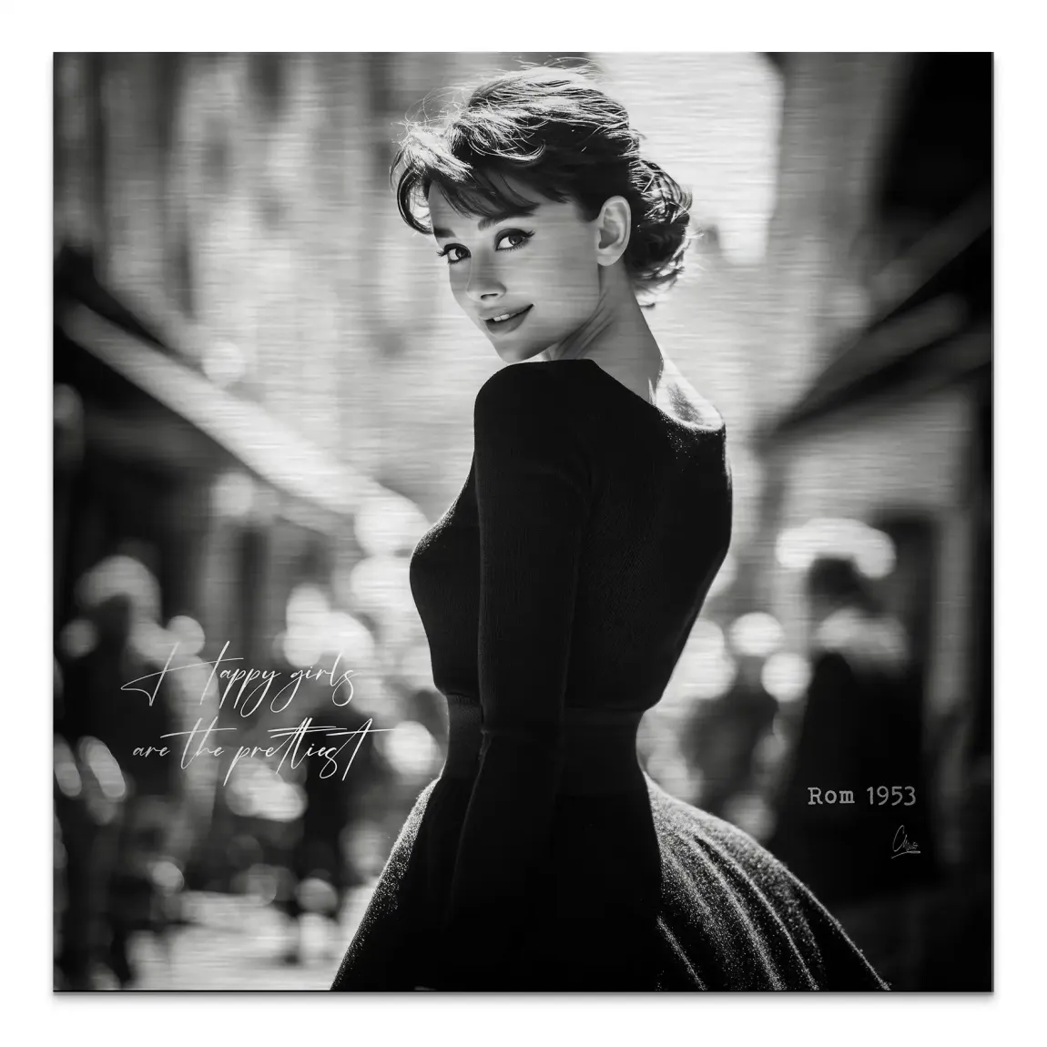 Audrey Hepburn Roma Alu Gebürstet Bild