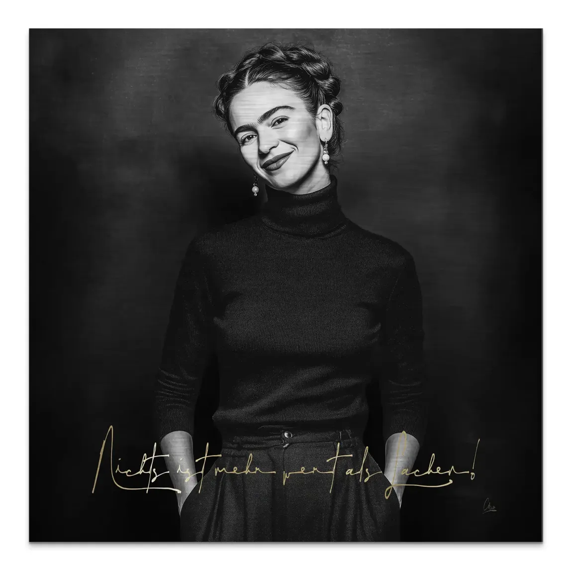 Frida Kahlos Lachen Alu Gebürstet Bild