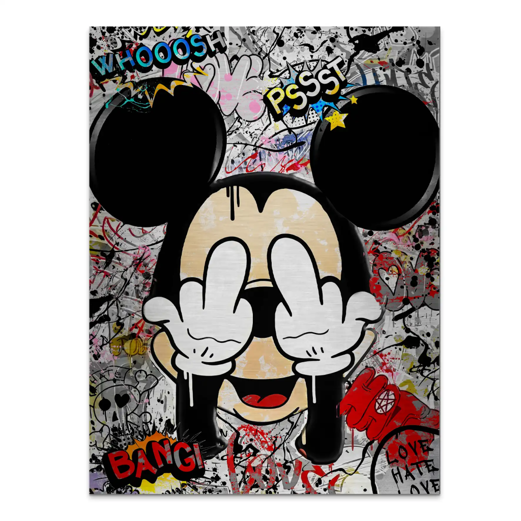 Micky Graffiti Street Art Alu Gebürstet INGALERIE