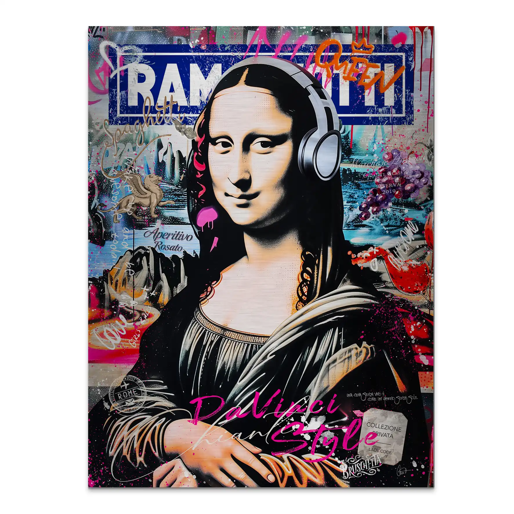 Mona Lisa Pop Art Aludibond Gebürstet INGALERIE