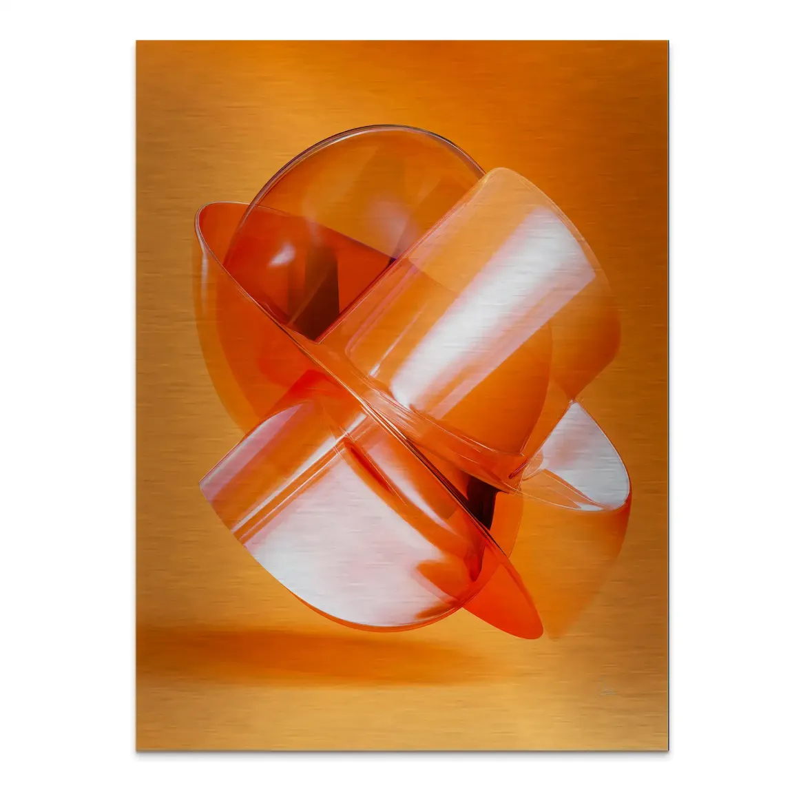 Orange Amber Abstrakt Alu Gebürstet Bild